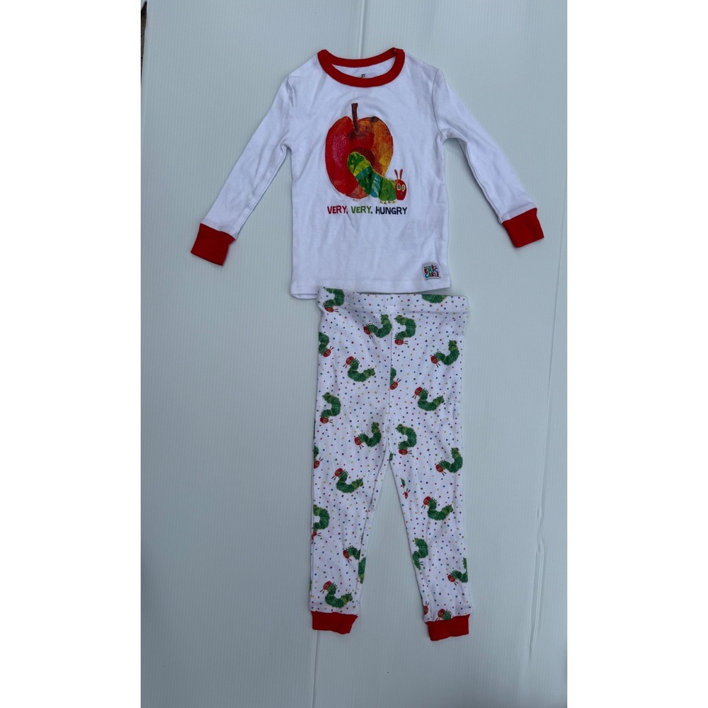 World of Eric Carle The Very Hungry Caterpillar Pajama Set 2T White Red 2 Piece